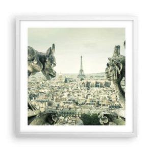 Poster in cornice bianca - Chiacchierate parigine - 50x50 cm
