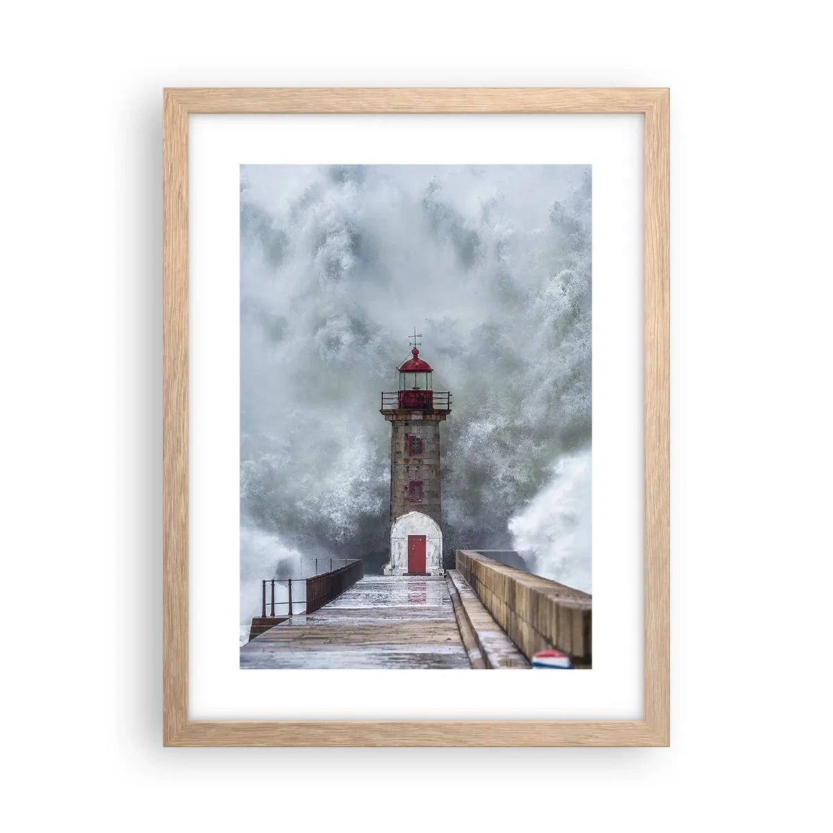 Poster in cornice rovere chiaro - Fragore delle acque, rumore di tempesta - 30x40 cm