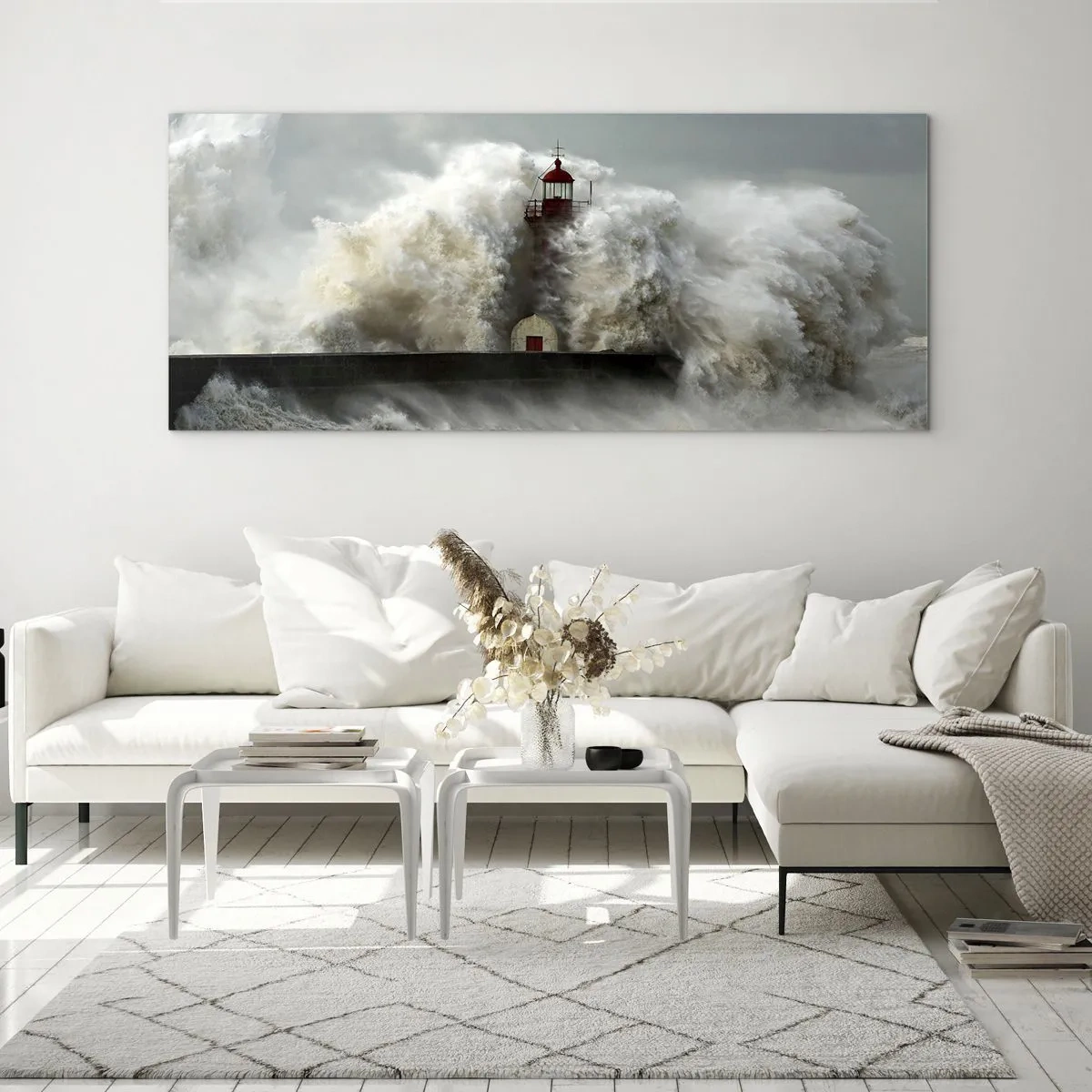 Quadro su vetro - L'ira dell'oceano - 100x40 cm