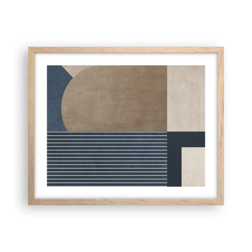 Poster in cornice rovere chiaro - Composizione di semplicità e rotondità - 50x40 cm