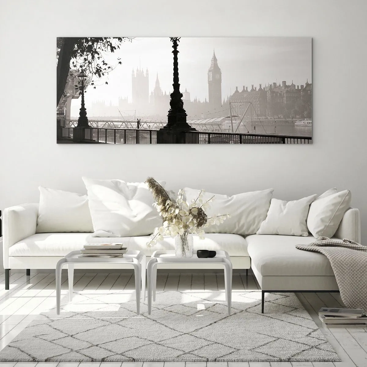 Quadro su vetro - Un mattino a Londra - 100x40 cm