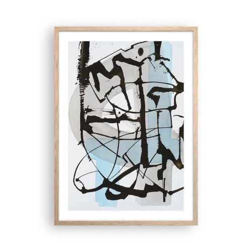 Poster in cornice rovere chiaro - Blu nonostante tutto - 50x70 cm