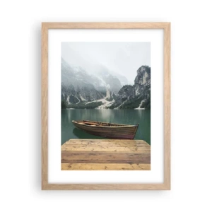 Poster in cornice rovere chiaro - E attorno le fiere rocce - 30x40 cm