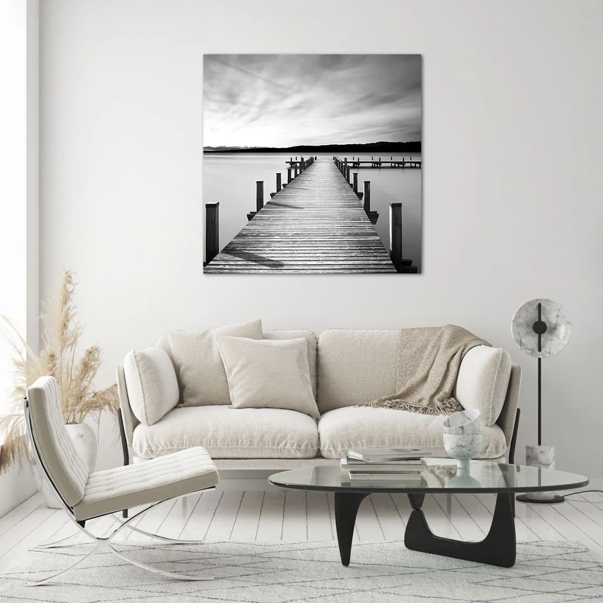 Quadro su vetro - Pace sull'acqua - 40x40 cm