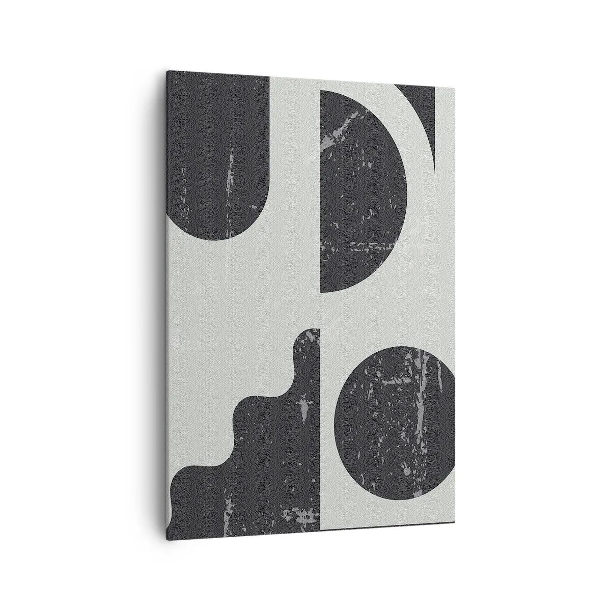 Quadro su tela - Stampe su Tela - Motivi geometrici nelle tonalità del nero e del grigio - 70x100cm - Composizione sopra e sotto - Decorazione murale moderna per soggiorno e camera da letto ARTTOR