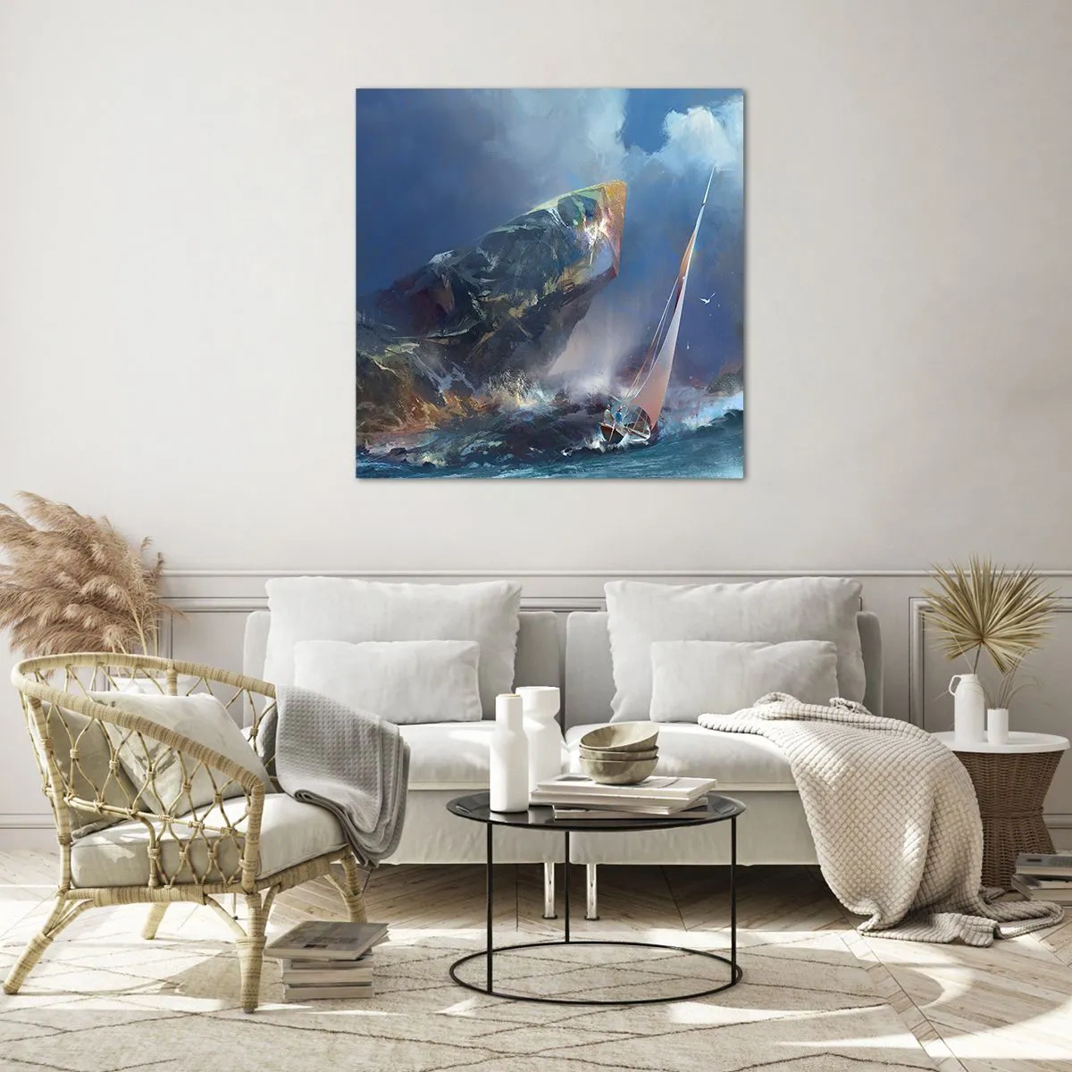 Quadro su vetro - Vince chi ha coraggio - 70x70 cm