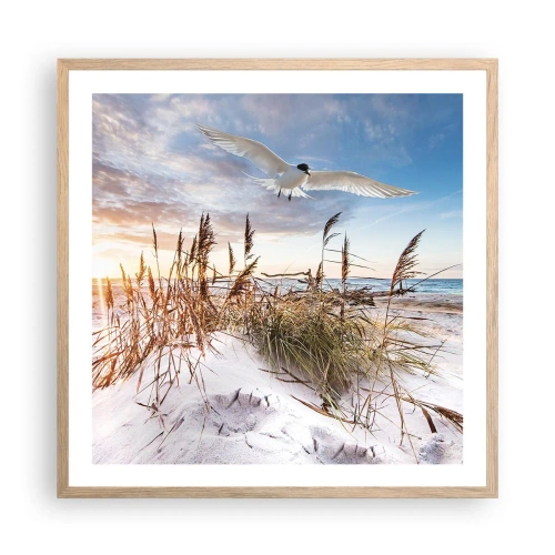 Poster in cornice rovere chiaro - Vento dal mare - 60x60 cm