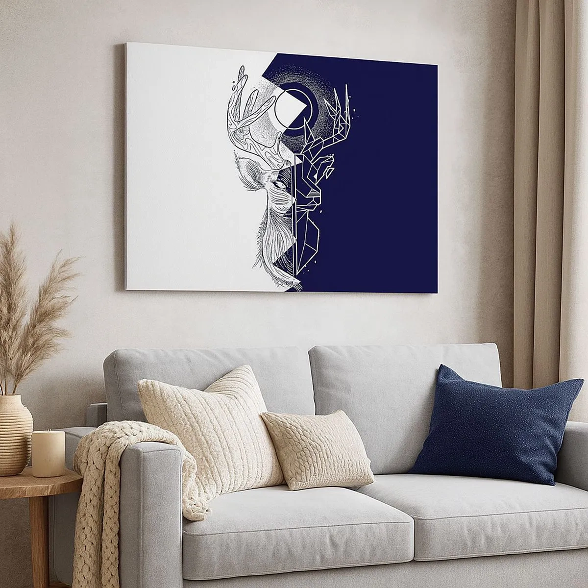 Quadro su tela - Stampe su Tela - Geometria e natura in una composizione simbolica - 70x50cm - Lotta e unità degli opposti - Decorazione murale moderna per soggiorno e camera da letto ARTTOR