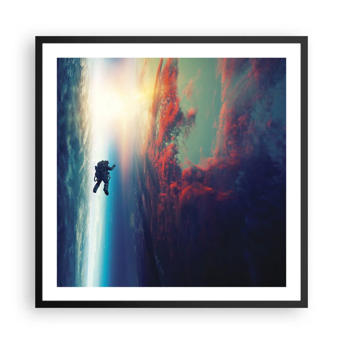 Poster in cornice nera - Affrontando l'universo - 60x60 cm