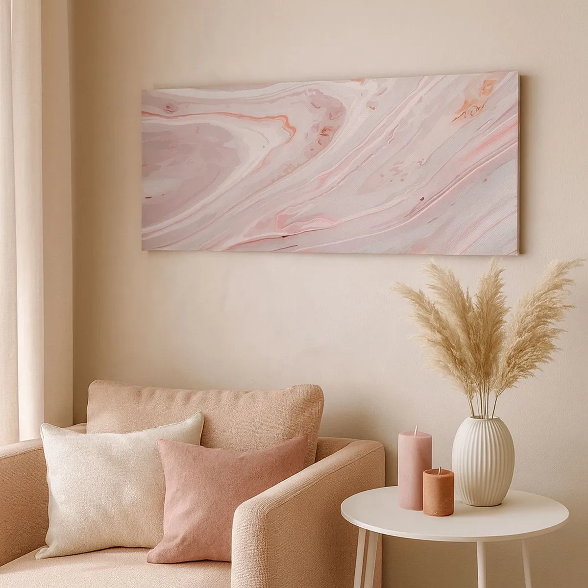 Quadro su tela - Stampe su Tela - Rosa liquido - 100x40 cm