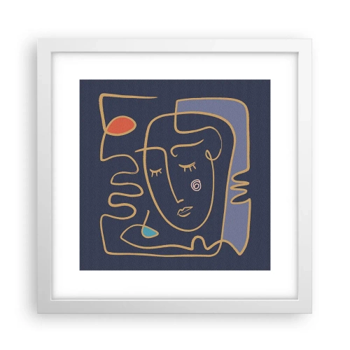 Poster in cornice bianca - Pensierosa - 30x30 cm