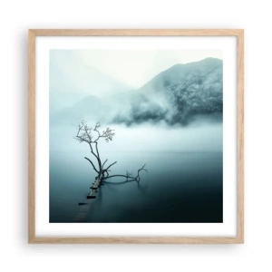 Poster in cornice rovere chiaro - Dall'acqua e dalla nebbia - 50x50 cm