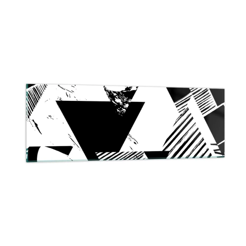 Quadro su vetro - Pioggia di triangoli - 90x30 cm