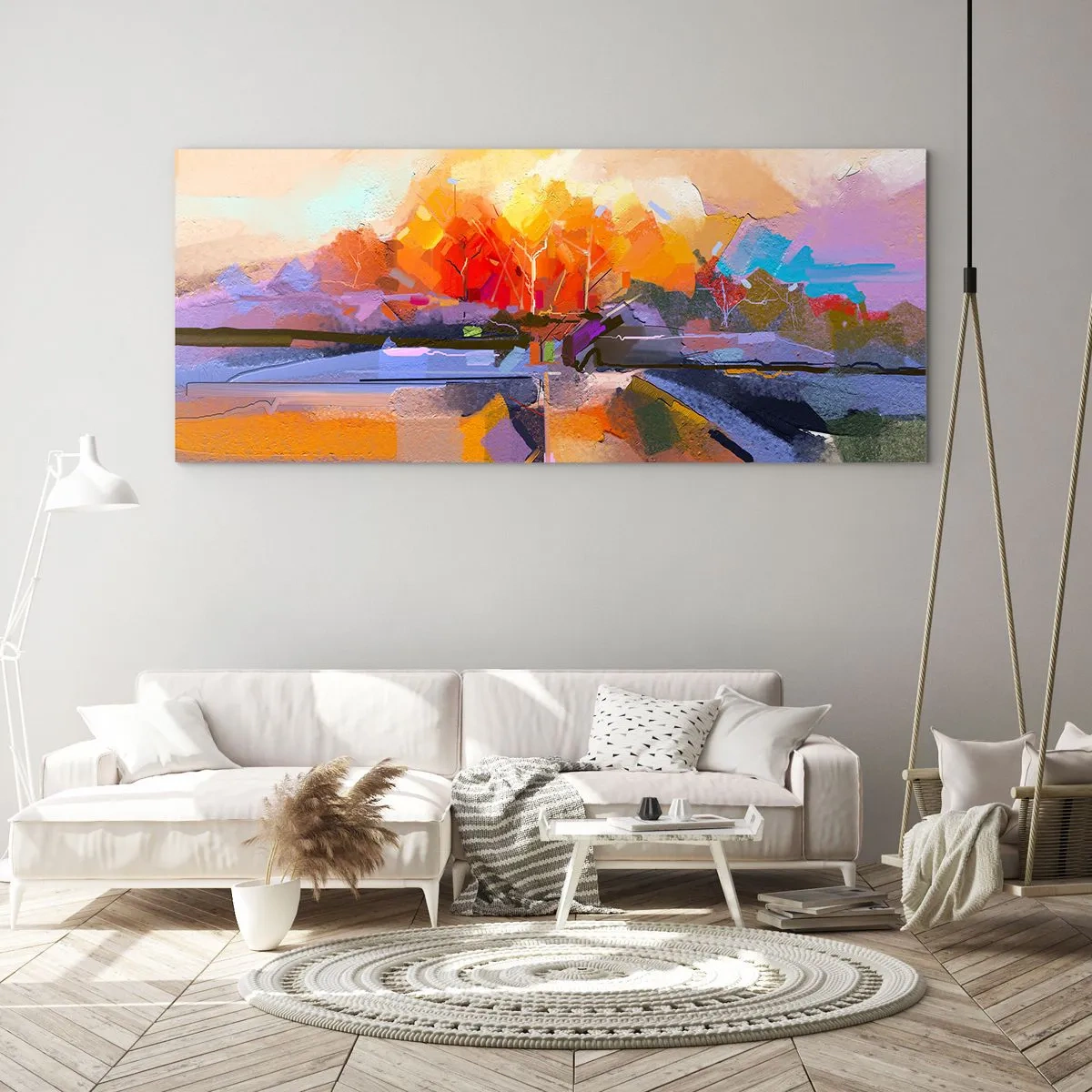 Quadro su vetro - Si è fatto autunno - 90x30 cm