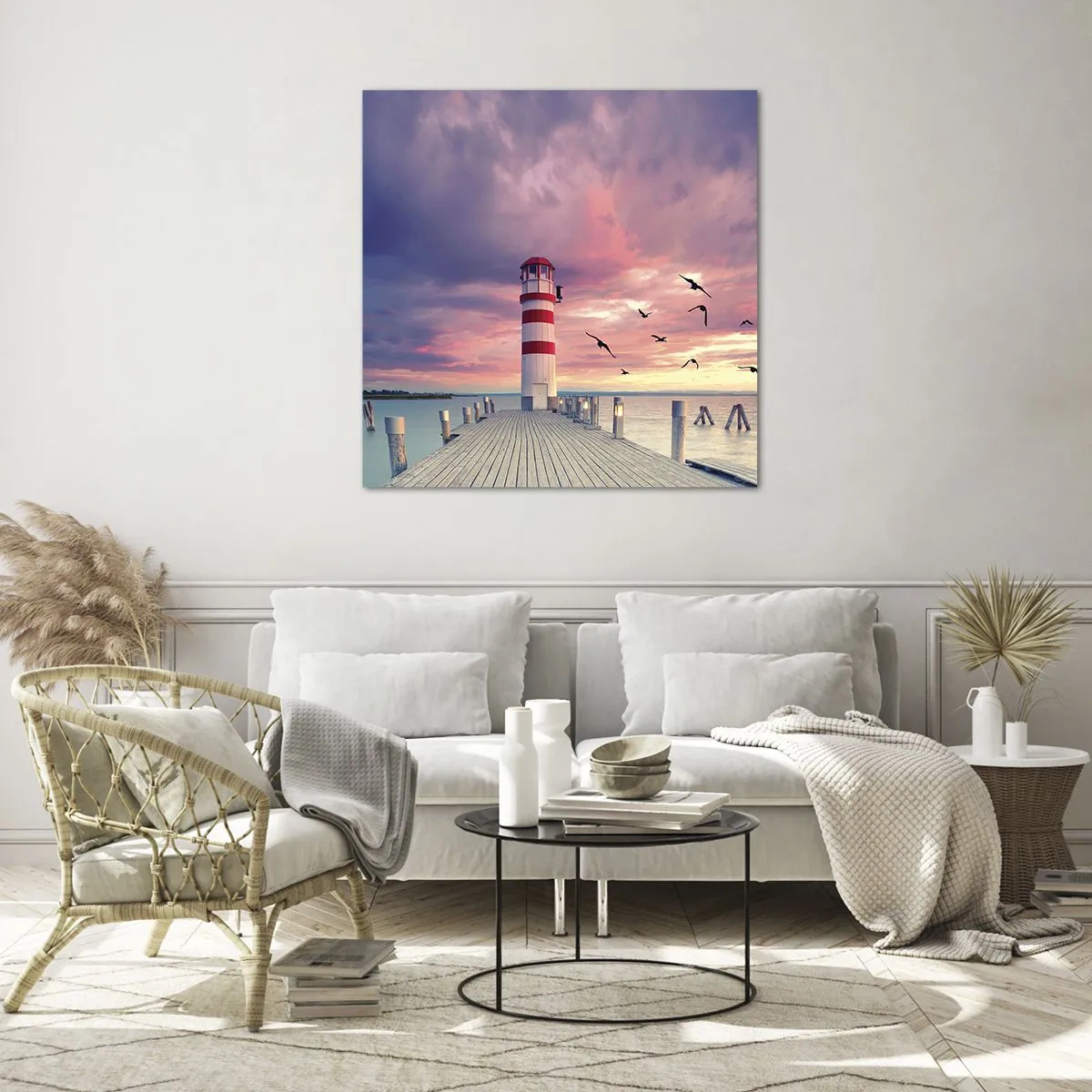 Quadro su vetro - Tempo di tornare in porto - 30x30 cm