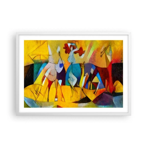 Poster in cornice bianca - Sole - vita - gioia - 70x50 cm