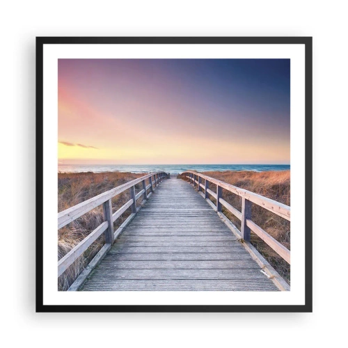 Poster in cornice nera - Aurora serale baltica - 60x60 cm