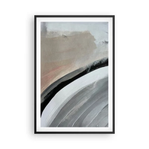Poster in cornice nera - Composizione: arco di nero e grigio - 61x91 cm