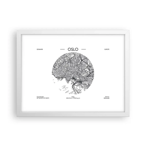 Poster in cornice bianca - Anatomia di Oslo - 40x30 cm
