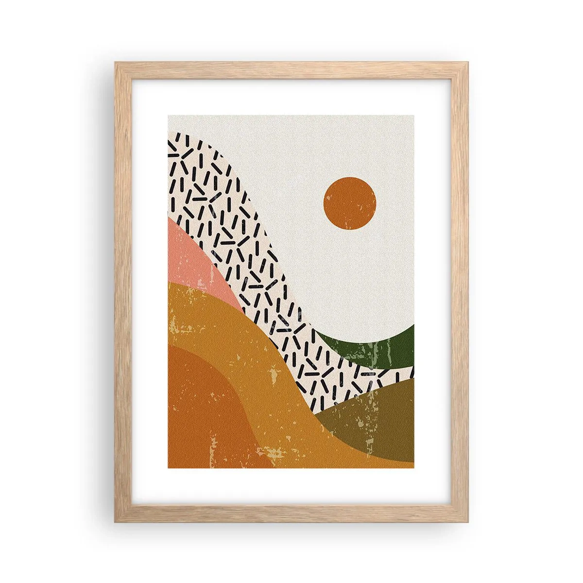 Poster in cornice rovere chiaro - Astrazione solare - 30x40 cm