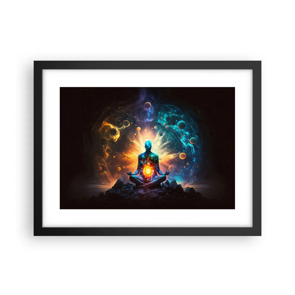 Poster in cornice nera - Pace cosmica - 40x30 cm