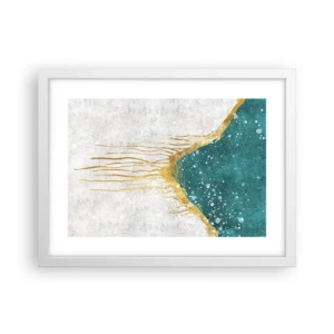 Poster in cornice bianca - Flusso dorato - 40x30 cm
