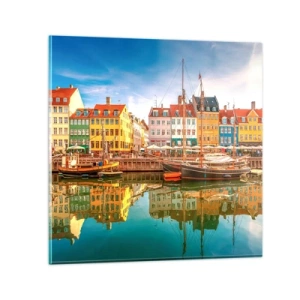 Quadro su vetro - Sull'acqua liscia come uno specchio - 60x60 cm