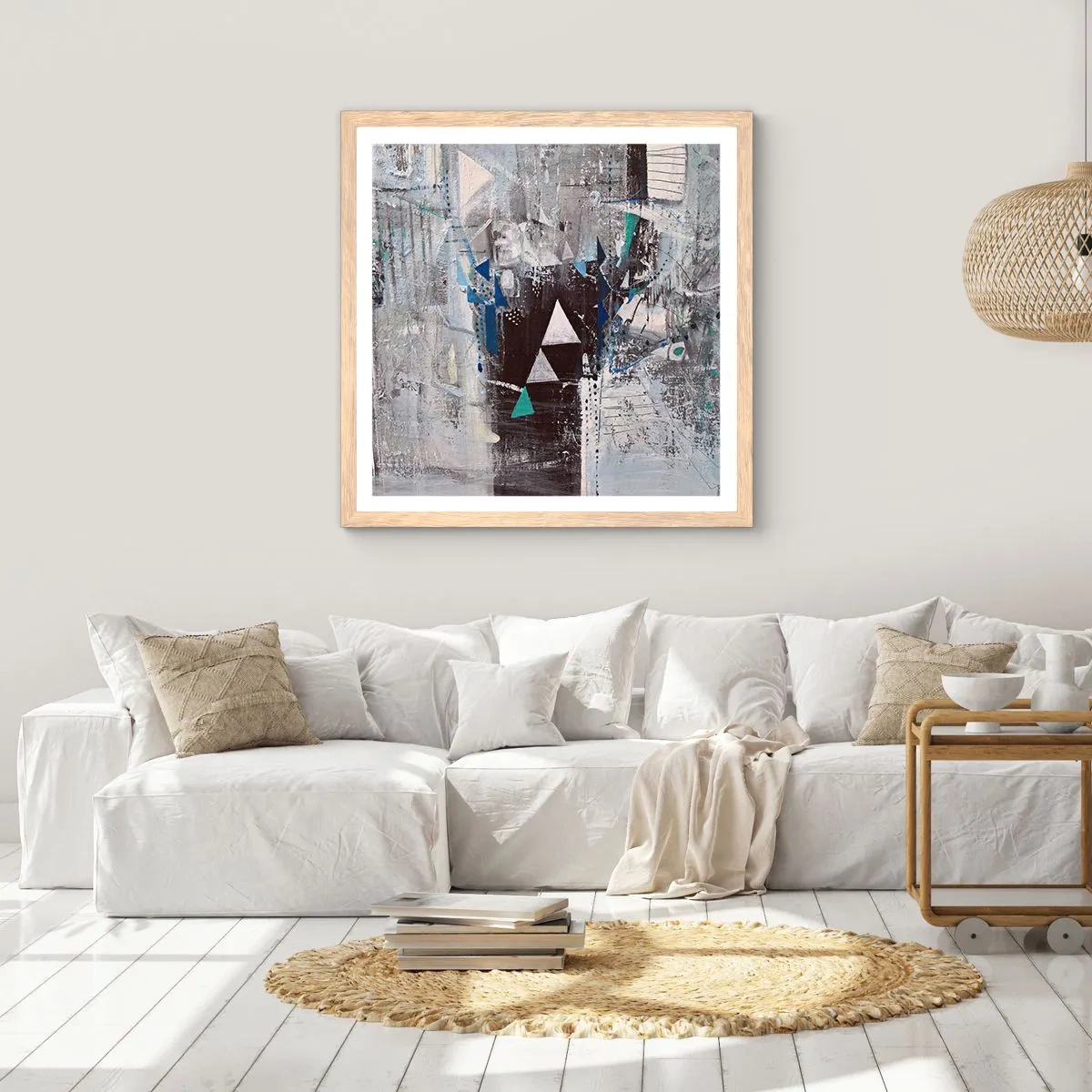 Poster in cornice rovere chiaro - L'ordine superiore dei triangoli - 40x40 cm