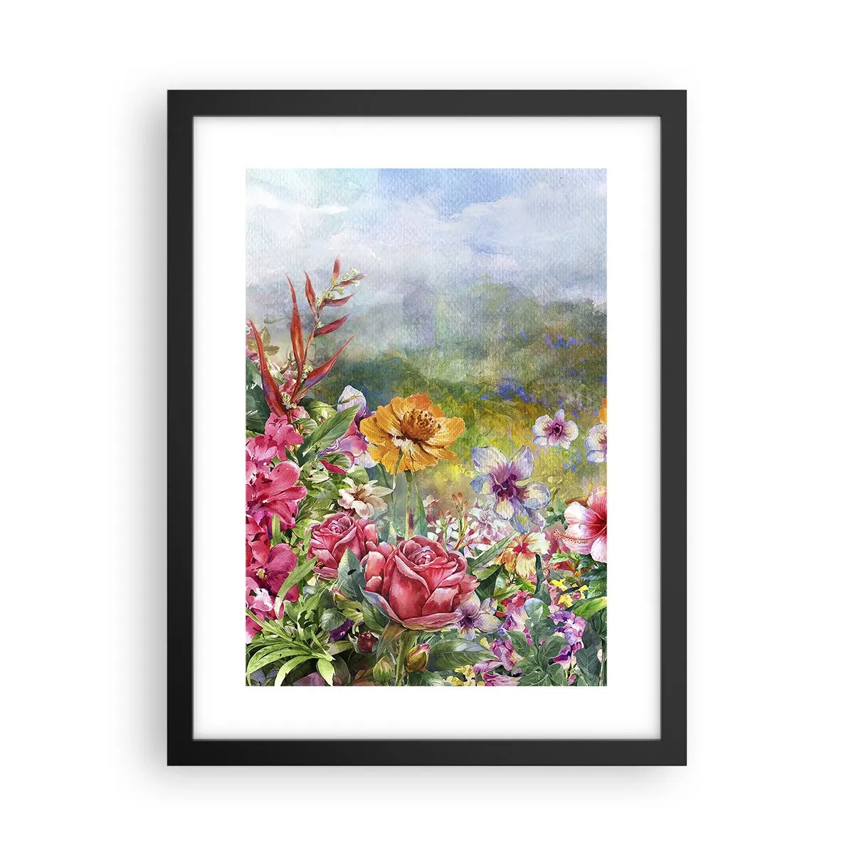 Poster in cornice nera - Il giardino impazzito - 30x40 cm