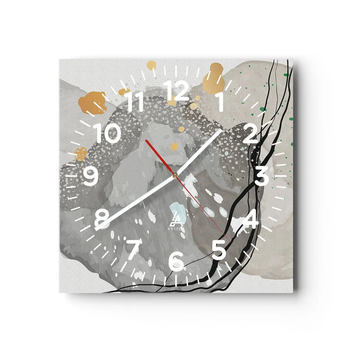 Orologio da parete - Orologio in Vetro - Composizione organica - 40x40 cm