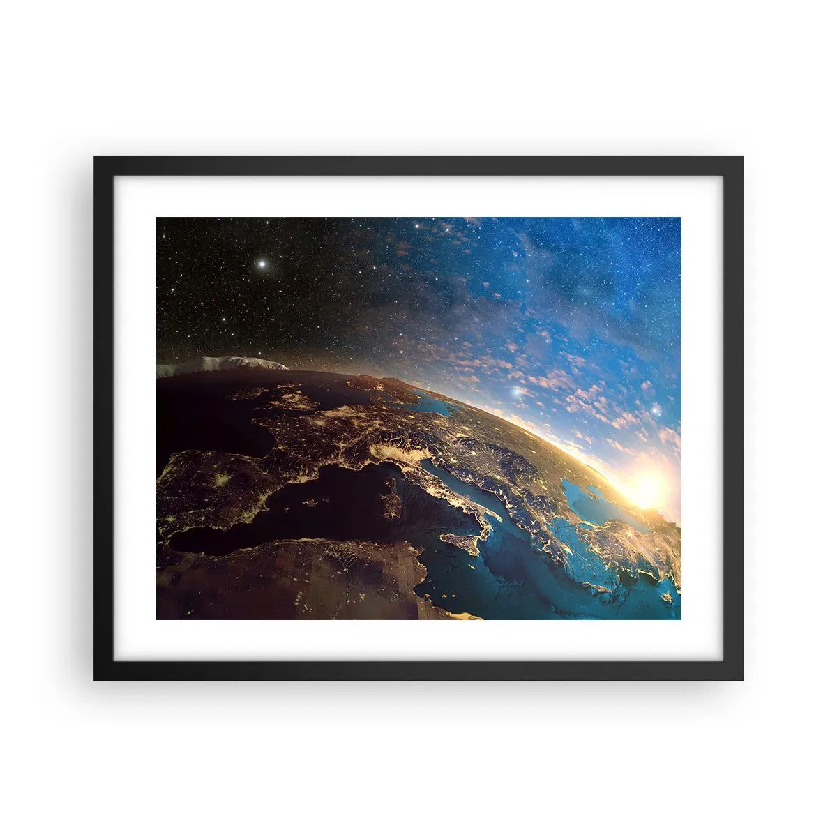 Poster in cornice nera - Guardiamoci da lontano - 50x40 cm