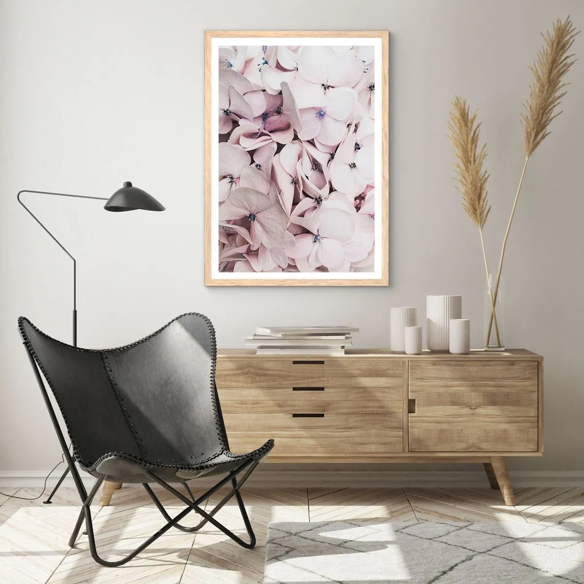 Poster in cornice rovere chiaro - Un'alluvione di fiori - 40x50 cm