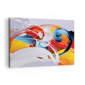 Quadro su tela - Stampe su Tela - Astrazione colorata con linee dinamiche e colori vivaci - 120x80cm - La danza degli elementi - Decorazione murale moderna per soggiorno e camera da letto ARTTOR