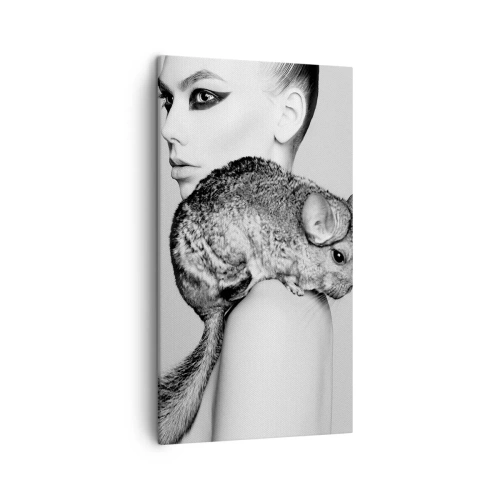 Quadro su tela - Stampe su Tela - Dama con il cincillà - 45x80 cm