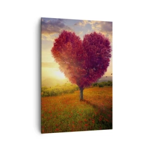 Quadro su tela - Stampe su Tela - Albero a forma di cuore al tramonto - 70x100cm - Ti prende al cuore - Decorazione murale moderna per soggiorno e camera da letto ARTTOR