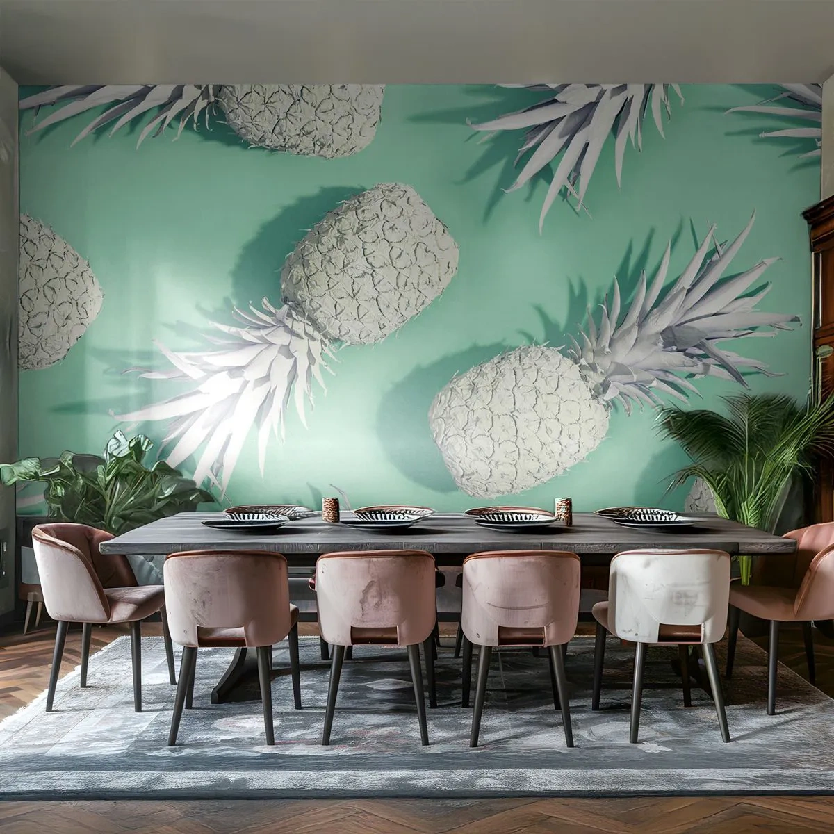 Fotomurali Premium Sand - Perfettamente adatti alla menta - Astrazione, Ananas, Pezzo - 400x280 cm