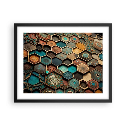 Poster in cornice nera - Decorazioni arabe: variazione - 50x40 cm