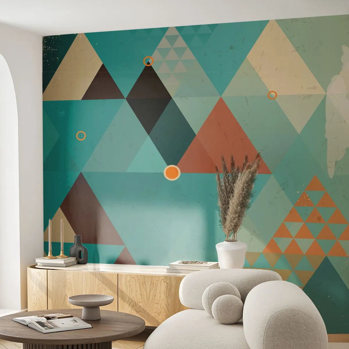 Fotomurali Premium Sand - Unità della molteplicità, molteplicità dell'unità - Astrazione, Pezzo, Modello moderno - 350x256 cm