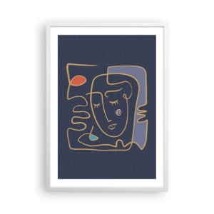 Poster in cornice bianca - Pensierosa - 50x70 cm