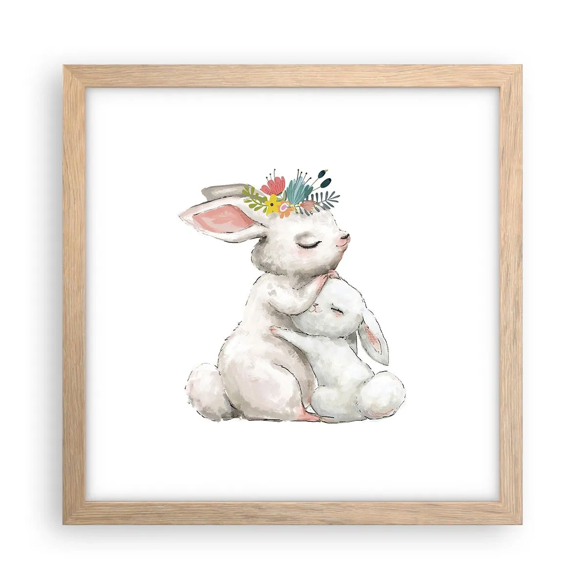 Poster in cornice rovere chiaro - Da mamma si sta meglio - 30x30 cm