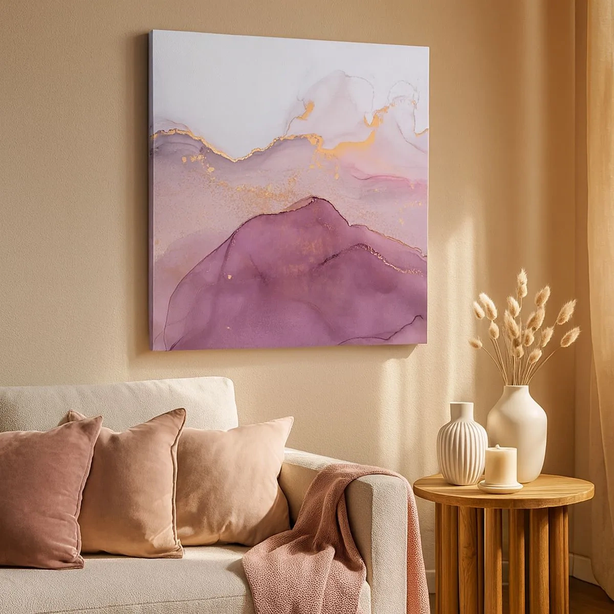 Quadro su tela - Stampe su Tela - Onde di lilla e viola - 30x30 cm