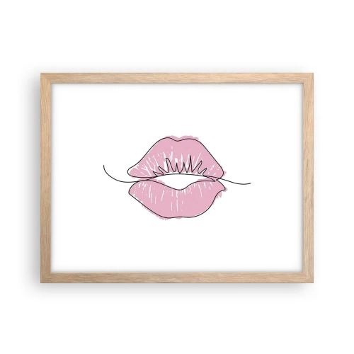 Poster in cornice rovere chiaro - Pronti al bacio? - 40x30 cm