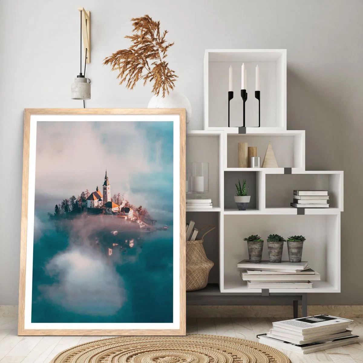 Poster in cornice rovere chiaro - L'isola dei sogni - 50x70 cm