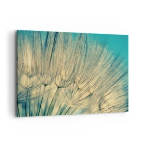 Quadro su tela - Stampe su Tela - Macrofotografia dei denti di leone alla luce del giorno - 120x80cm - Aspettando il vento - Decorazione murale moderna per soggiorno e camera da letto ARTTOR