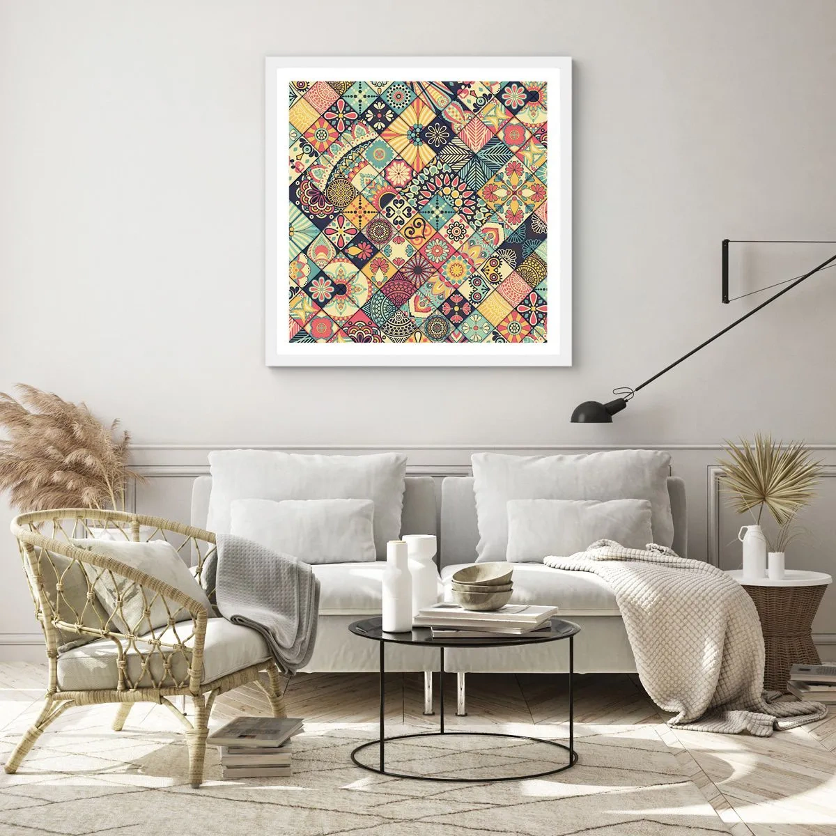 Poster in cornice bianca - L'atmosfera del Marocco - 50x50 cm