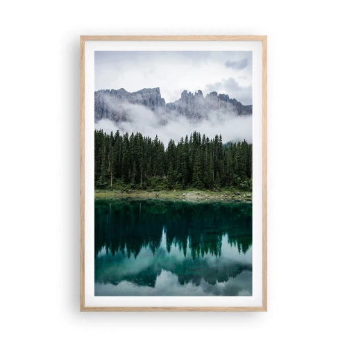 Poster in cornice rovere chiaro - Silenzio, non svegliamo l'acqua che dorme... - 61x91 cm