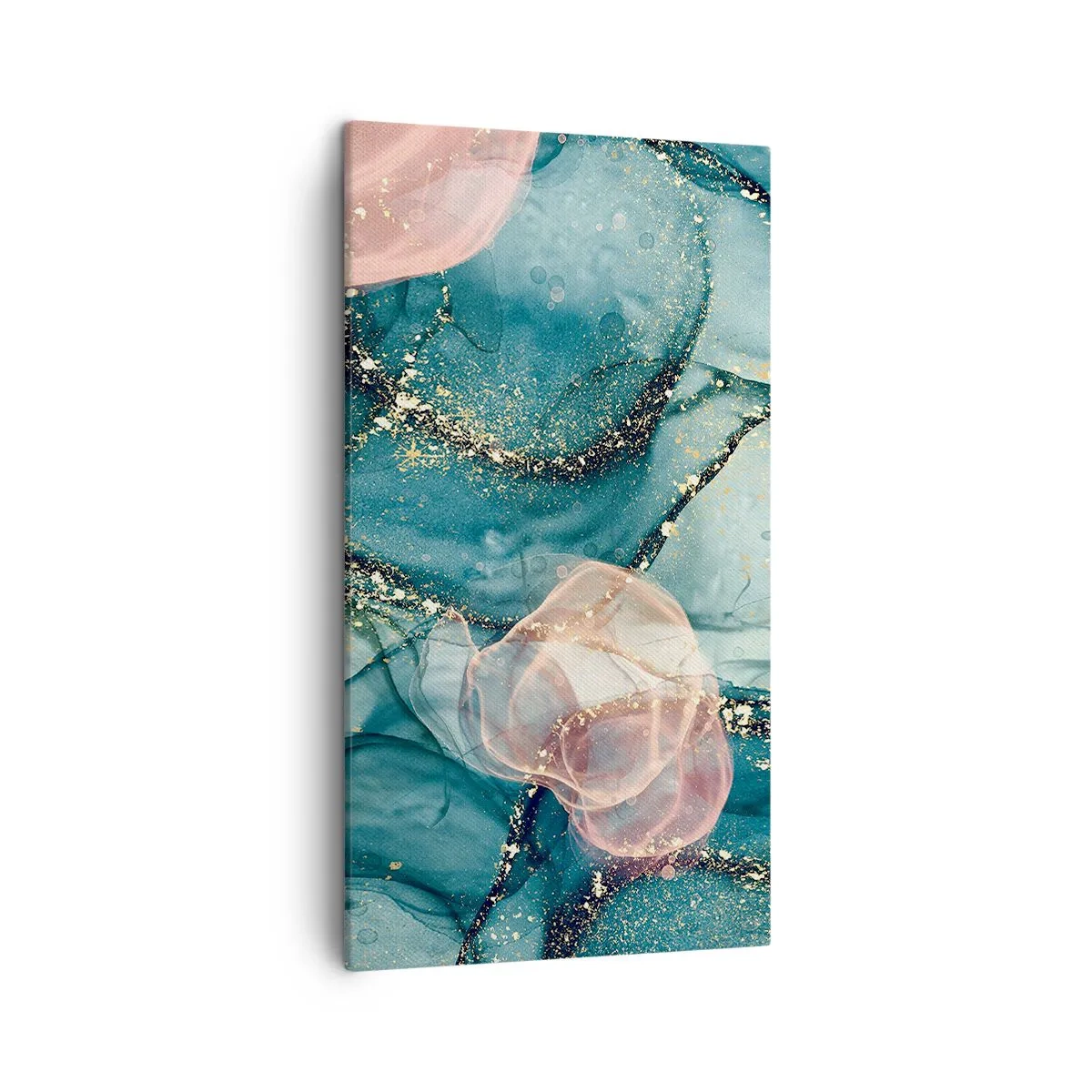 Quadro su tela - Stampe su Tela - Blu di seta, rosa di tulle - 45x80 cm