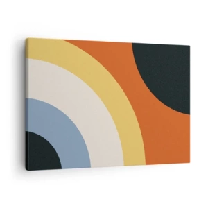 Quadro su tela - Stampe su Tela - Opera d'arte astratta con archi colorati e cerchi contrastanti - 70x50cm - Verso di se - Decorazione murale moderna per soggiorno e camera da letto ARTTOR