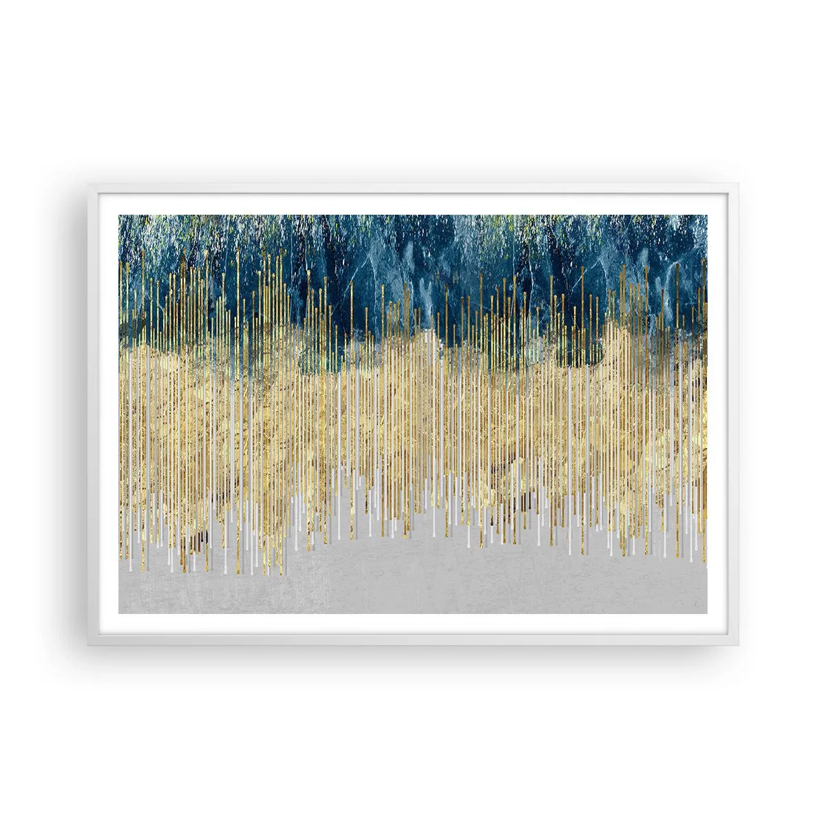 Poster in cornice bianca - Confine dorato - 100x70 cm
