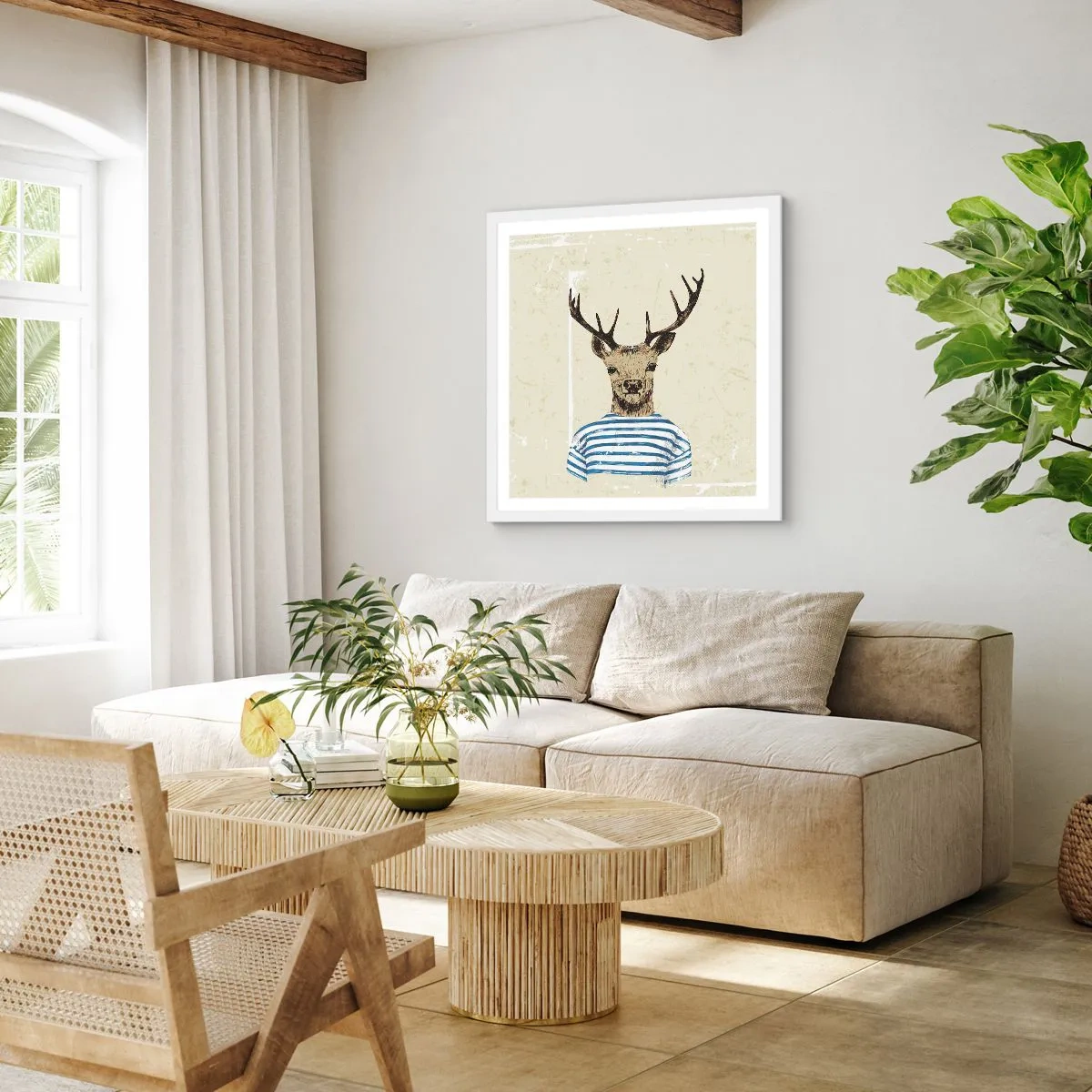 Poster in cornice bianca - Mi piacciono le camicie a righe! - 30x30 cm